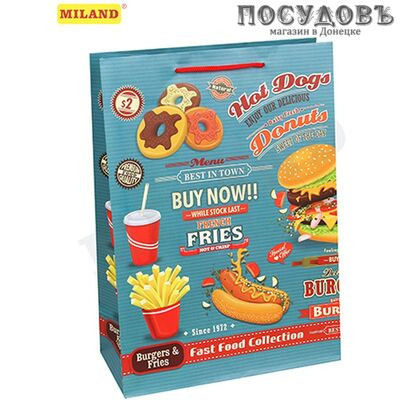 Optima Ланч тайм ППД-0099 пакет подарочный ML-220×310×100 мм, бумага, матовая ламинация