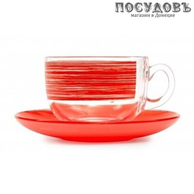 Luminarc Brushmania Red P8983 набор чайный, стекло закаленное, в упаковке 12 пр.