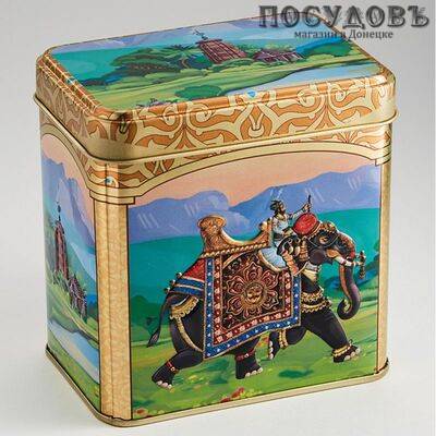 РФЖУ Индийский слон 2 060-01572 банка для хранения с крышкой, 98×67×98 мм, 600 мл, жесть, Россия 2 пр.