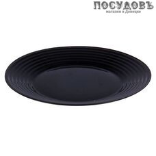 Luminarc Harena L7611 тарелка обеденная, стекло упрочненное, цвет черный, Ø250 мм, Франция 1 шт.