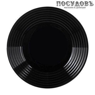 Luminarc Harena L7614 тарелка обеденная, стекло упрочненное, цвет черный, Ø270 мм, Франция 1 шт.