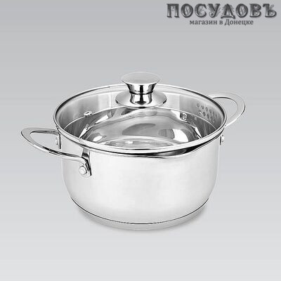 Maestro MR-3510-24 кастрюля с крышкой 5,0 л, Ø240 мм, сталь нержавеющая, многослойное дно