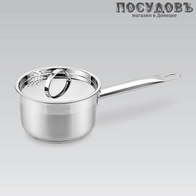 Maestro MR-3511-14S ковш с крышкой 0,75 л, сталь нержавеющая, Ø140 мм, 2 пр.