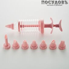 Webber BE-0232 шприц кондитерский с 8 насадками пластик, 200×55 мм, на блистере 9 пр.