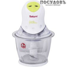 Saturn ST-FP0060 измельчитель 400 Вт, чаша стеклянная 1200 мл, одна пара ножей, цвет белый
