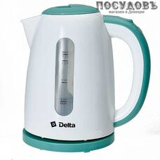 Delta DL-1106 электрочайник, 2200 Вт, 1700 мл, пластик, цвет белый с мятным