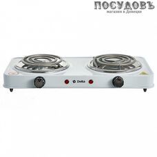 Delta D-705 плита электрическая, 2-конфорочная, 2000 Вт, эмалированное покрытие, цвет белый