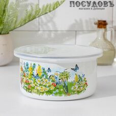 КМК 42404-532/4.03 салатник с крышкой, сталь эмалированная, 1,9 л, Ø210 мм, белый