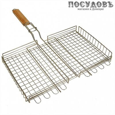 Lesnikovo Эконом РГК7НЭ решетка-барбекю, сталь никелированная, 400×250×35 мм