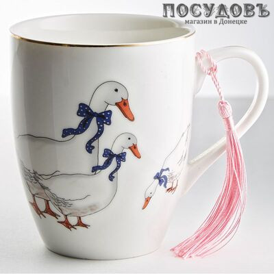 Beatrix "Гуси" МН092L1 кружка подарочная, цвет белая с рисунком, 350 мл, фарфор, в подарочной упаковке 1 шт