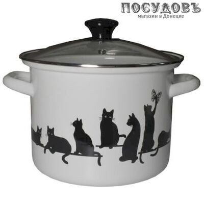 КМК 92304-562/4.02-У4 кастрюля с крышкой 5 л, сталь эмалированная, цвет белый