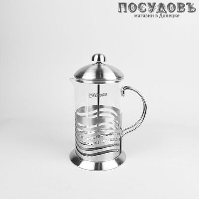 Maestro MR-1662-350 френч-пресс, стекло термостойкое, сталь нержавеющая, 350 мл
