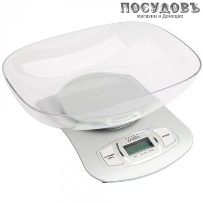 Delta KCE-09-31 весы кухонные с чашей, стальной цвет, до 5 кг, в комплекте батарейка 3 В (CR2032), чаша, Россия, гарантия 1 год