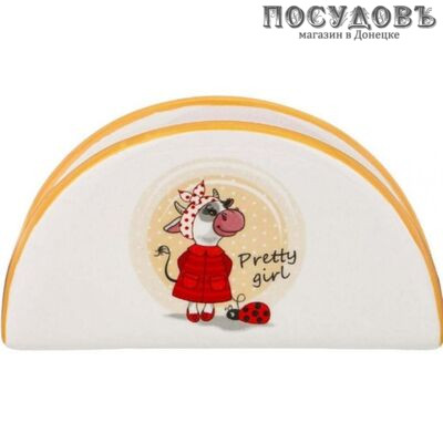 Коралл Agness 358-1637 салфетница, керамика, цвет оранжевый
