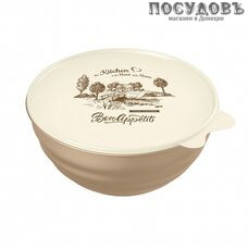 Phibo Wave 433258232 миска с крышкой, полипропилен, 2,8 л, Ø245×105 мм, темно-бежевый