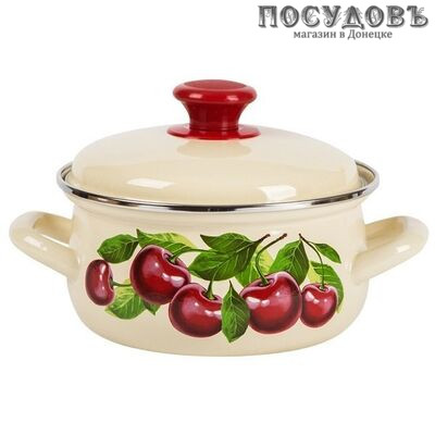 КМК 61904-102/4.02-У4 кастрюля с крышкой 2,0 л, Ø180 мм, сталь эмалированная, цвет слоновая кость