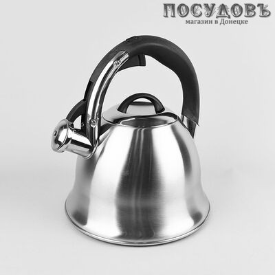 Maestro MR-1320-S чайник со свистком, 2,2 л, сталь нержавеющая, капсульное дно, цвет сатин