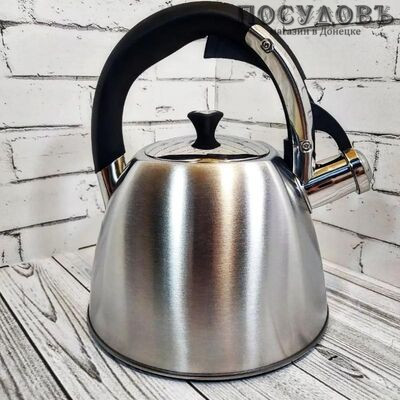 Maestro MR-1333-S чайник со свистком, 2,2 л, сталь нержавеющая, капсульное дно, цвет сатин
