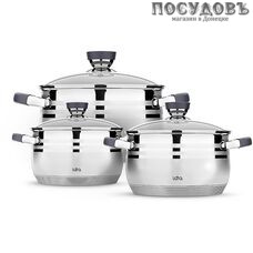 LARA Mercury LR02-120 набор кастрюль, сталь нержавеющая AISI 201, 6 пр.