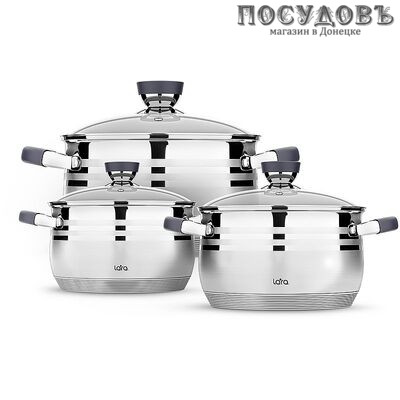 LARA Mercury LR02-120 набор кастрюль, сталь нержавеющая AISI 201, 6 пр.