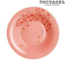 Luminarc Ipomea Blush P3056 тарелка глубокая, стекло упрочненное, цвет розовый с рисунком, Ø215 мм, Франция 1 шт.