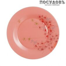 Luminarc Ipomea Blush P3054 тарелка обеденная, стекло упрочненное, цвет розовый с рисунком, Ø250 мм, Франция 1 шт.