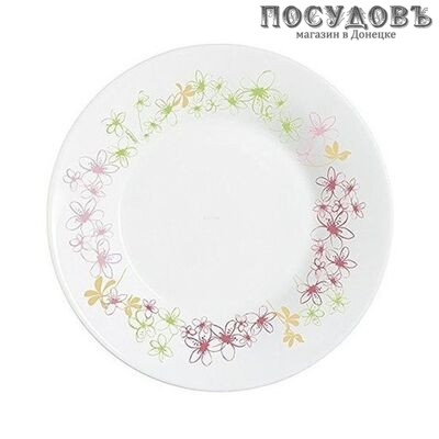 Luminarc Ipomee L8369 тарелка глубокая, стекло упрочненное, цвет белый с рисунком, Ø230 мм, Франция 1 шт.