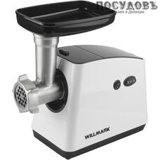 WillMark WMG-2012 мясорубка электрическая с насадками 2000 Вт 1 скорость, реверс есть, 1,4 кг/мин, корпус металл, пластик, цвет белый
