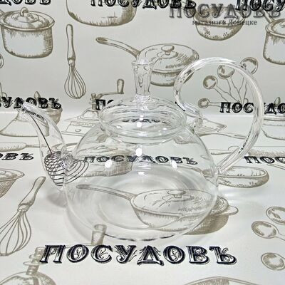 Коралл 4964 чайник заварочный прозрачный, стекло термостойкое, 800 мл