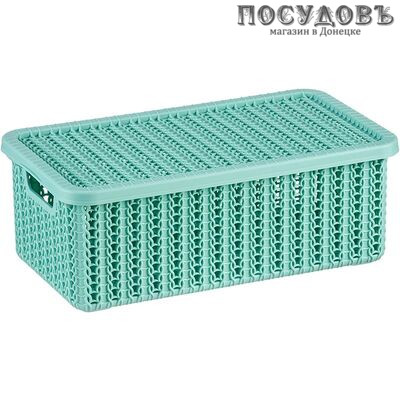 М-пластика Вязание М 2369 коробка с крышкой, полипропилен, 270×150×95 мм, 3,0 л, цвет фисташковый