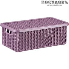 М-пластика Вязание М 2370 коробка с крышкой, полипропилен, 350×195×125 мм, 6,0 л, цвет пурпурный