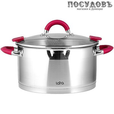 LARA Viva LR02-310 кастрюля с крышкой 1,5 л, Ø160 мм, сталь нержавеющая AISI 201, капсульное дно