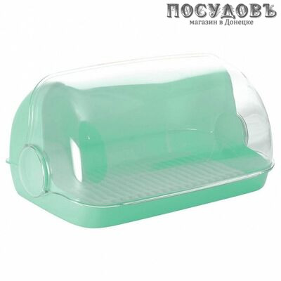Plast Team Пышка NP1673МТ-9 хлебница, 415×260×185 мм, полистирол, мята, 1 шт.