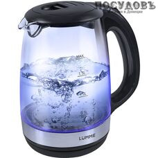Lumme LU-135 электрочайник, 2200 Вт, 2 000 мл, стекло закаленное, цвет темный топаз