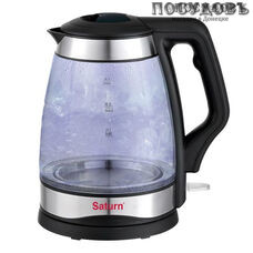 Saturn EK8428Black электрочайник 2 200 Вт, 1 700 мл, корпус: стекло закаленное, внутренняя подсветка, гарантия 1 год