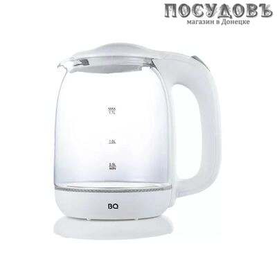 BQ KT1830G электрочайник, 2200 Вт, 1700 мл, стекло закаленное, внутренняя подсветка, белый