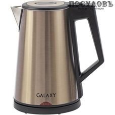 Galaxy GL0320 электрочайник, 2000 Вт, 1 700 мл, тройной нержавейка 18/10, пластик, цвет золотой
