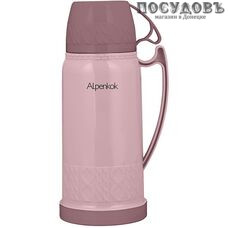 Alpenkok AK-18020S термос, колба стеклянная 1800 мл, корпус бежево-розовый полипропиленовый без покрытия