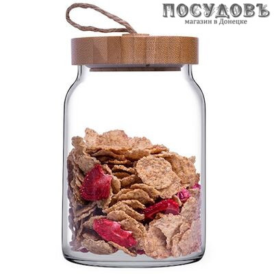 Pasabahce Woody 43583B банка для хранения с крышкой, 860 мл, стекло