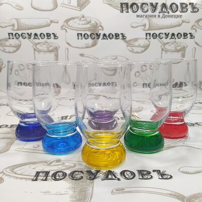 Pasabahce Aquatic Rainbow 42972, стакан низкий 225 мл, материал стекло, Россия, в упаковке 6 шт.