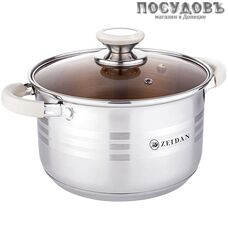 ZEIDAN Z-501067 кастрюля с крышкой 6,6 л, Ø240 мм, сталь нержавеющая, пятислойное дно