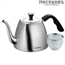 Klausberg KB-7424 чайник заварочный с фильтром, сталь нержавеющая, 1 000 мл, цвет сатин
