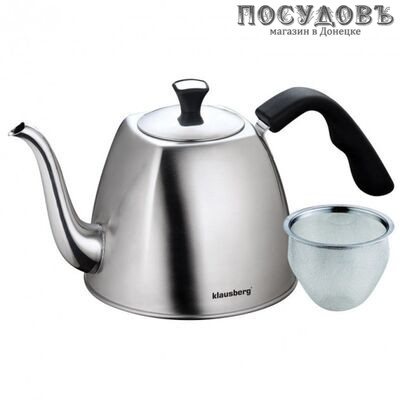 Klausberg KB-7424 чайник заварочный с фильтром, сталь нержавеющая, 1 000 мл, цвет сатин
