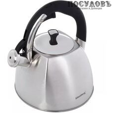 Klausberg KB-7409 чайник со свистком, 2,2 л, сталь нержавеющая, капсульное дно