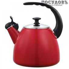 Klausberg KB-7458 чайник со свистком, 2,8 л, сталь нержавеющая, цвет: красный