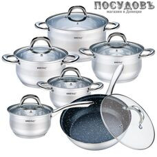 KING Hoff KH-1098 набор посуды, сталь нержавеющая, 12 пр.