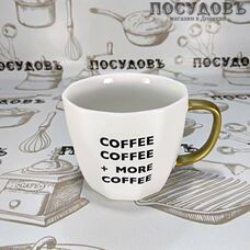 Lefard 260-369 кружка белая с надписью Coffe, фарфор, 450 мл 1 шт.