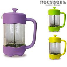 Maestro MR-1669-1000 френч-пресс, стекло термостойкое, 1000 мл, цвет желтый, фиолетовый, зеленый