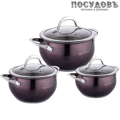 ZEIDAN Z-50633 набор кастрюль, сталь нержавеющая, антипригарное покрытие, 6 пр.