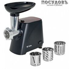 Delta DL-6106M мясорубка электрическая 2000 Вт, 1,8 кг/мин, цвет черный с красным